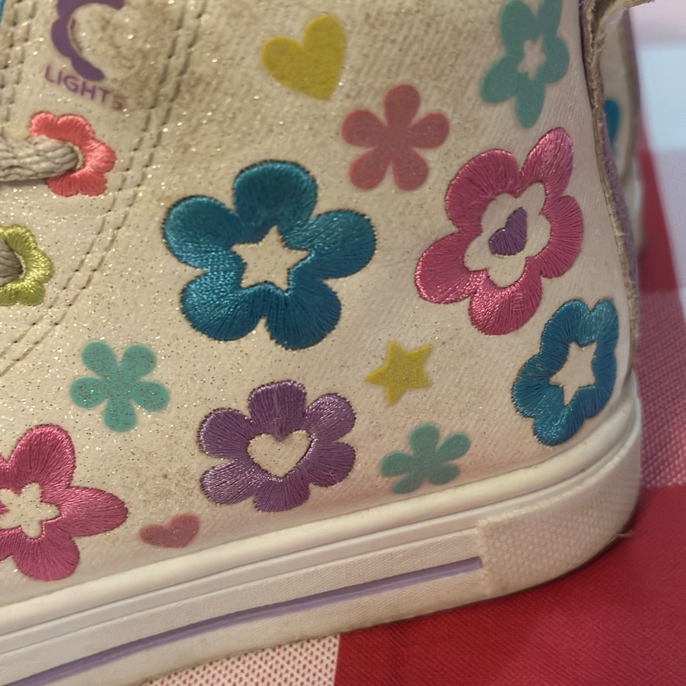 Girls Sketchers Twinkle Toes High Top Sneakers - Size 11 (Toddler) - Picture 4 of 9